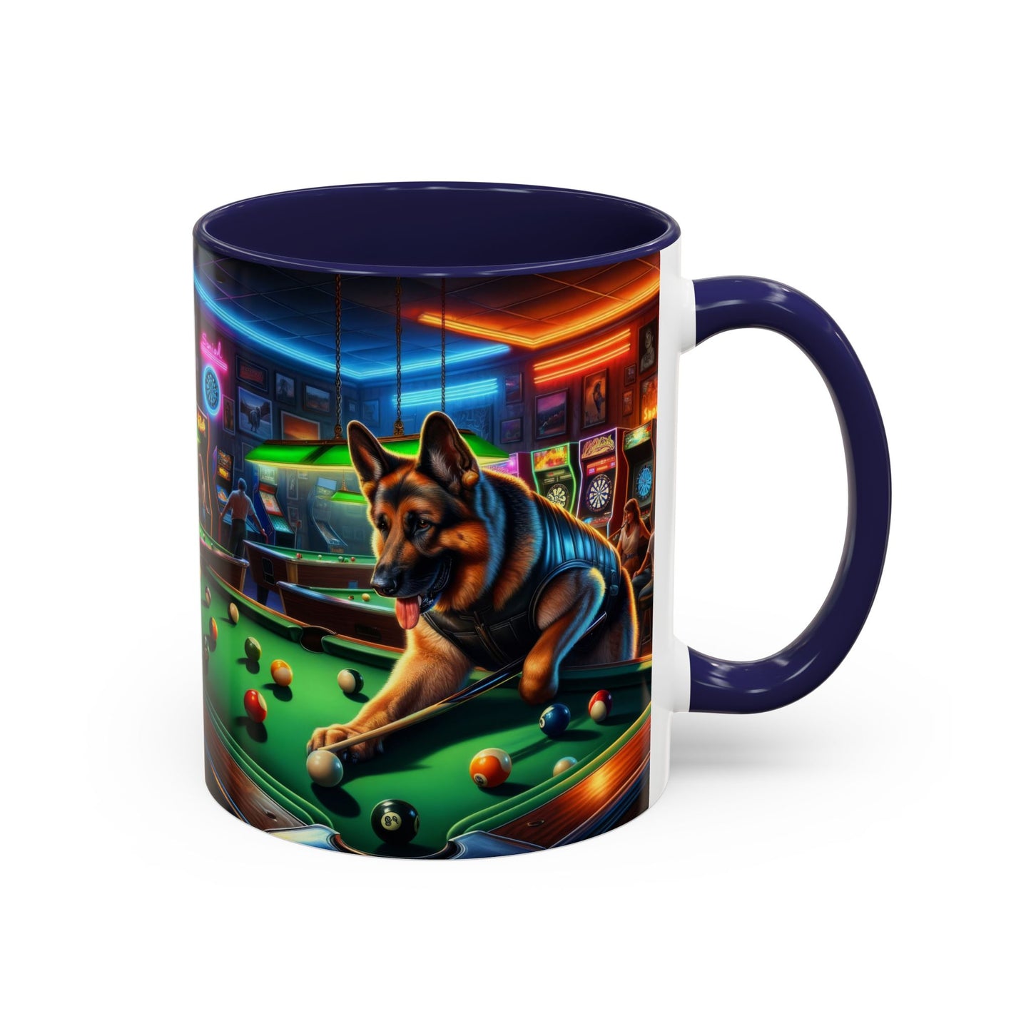 German Shepherd Playing Pool Coffee Mug