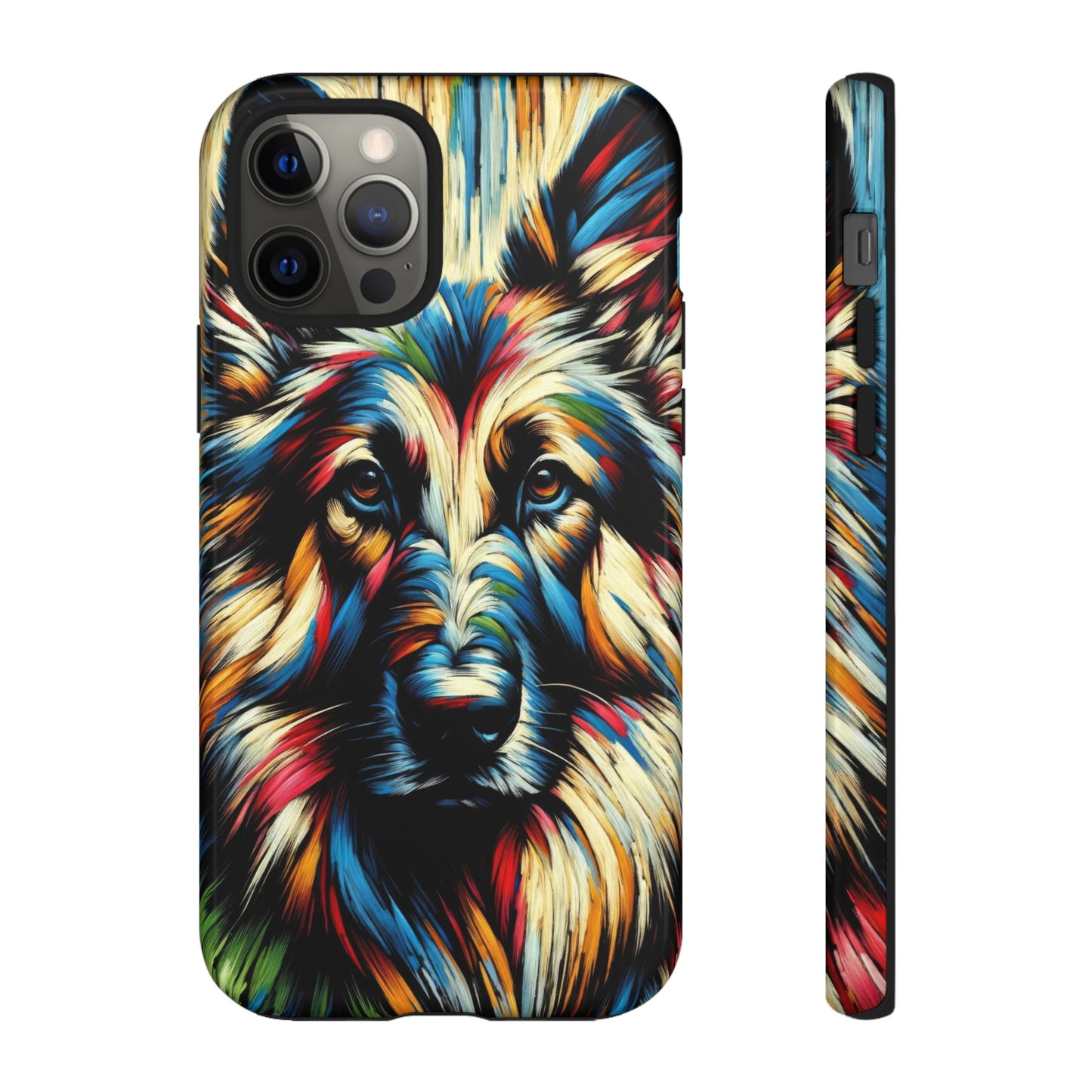 Fauvism scratchboard technique German Shepherd Phone Case