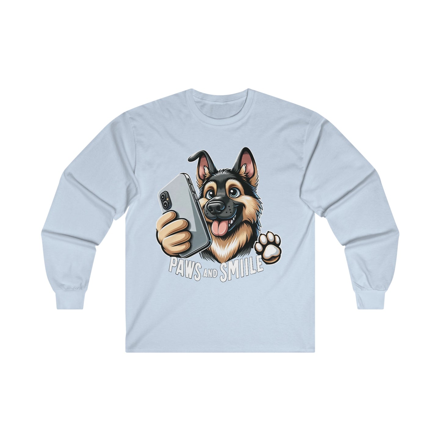 Paws and Smile Long Sleeve Shirt (20 colors) (German Shepherd)