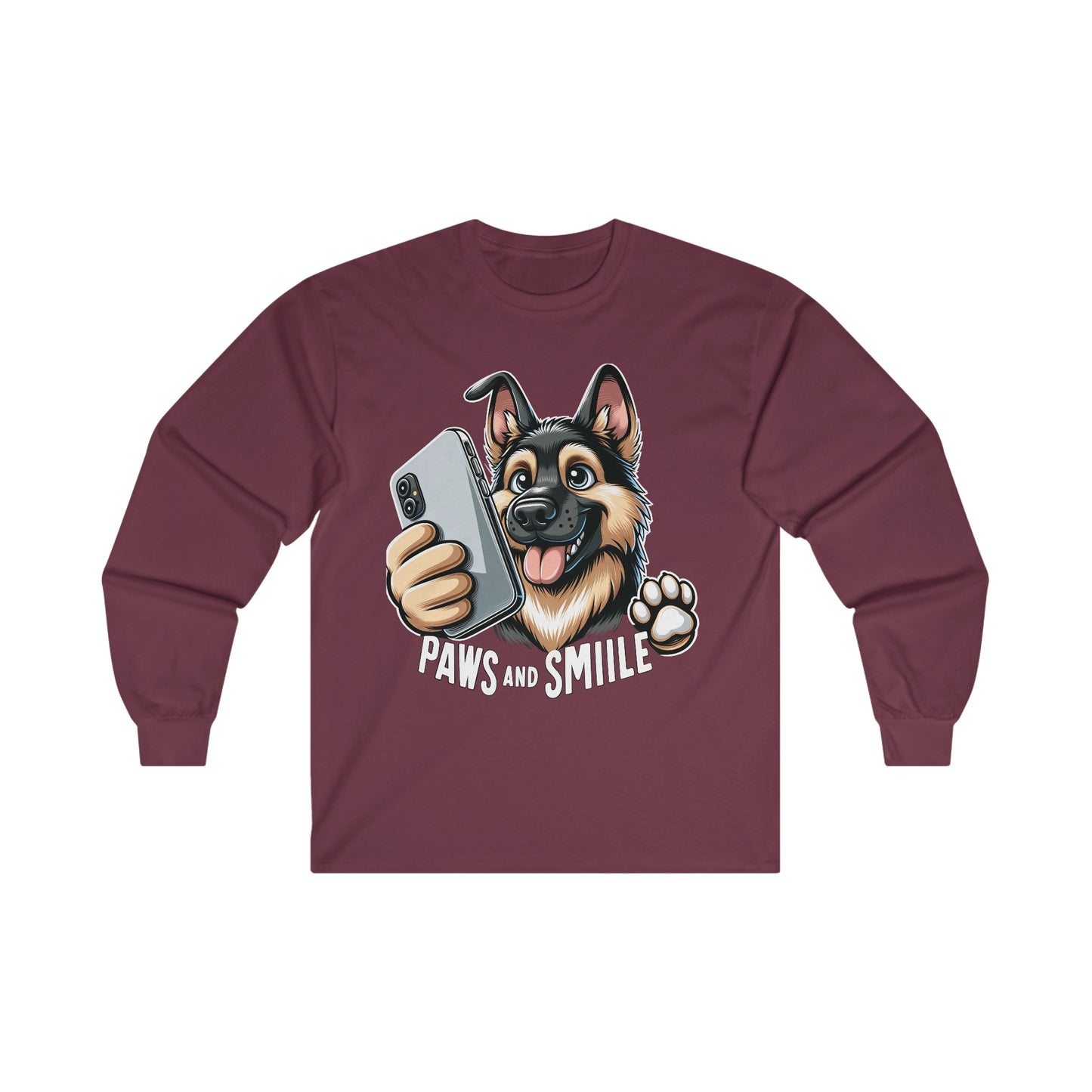 Paws and Smile Long Sleeve Shirt (20 colors) (German Shepherd)