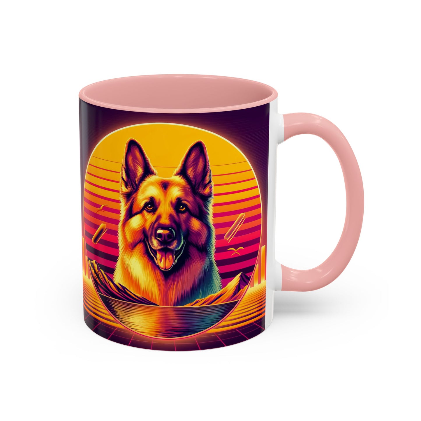 Vaporwave and golden hour German Shepherd Coffee Mug