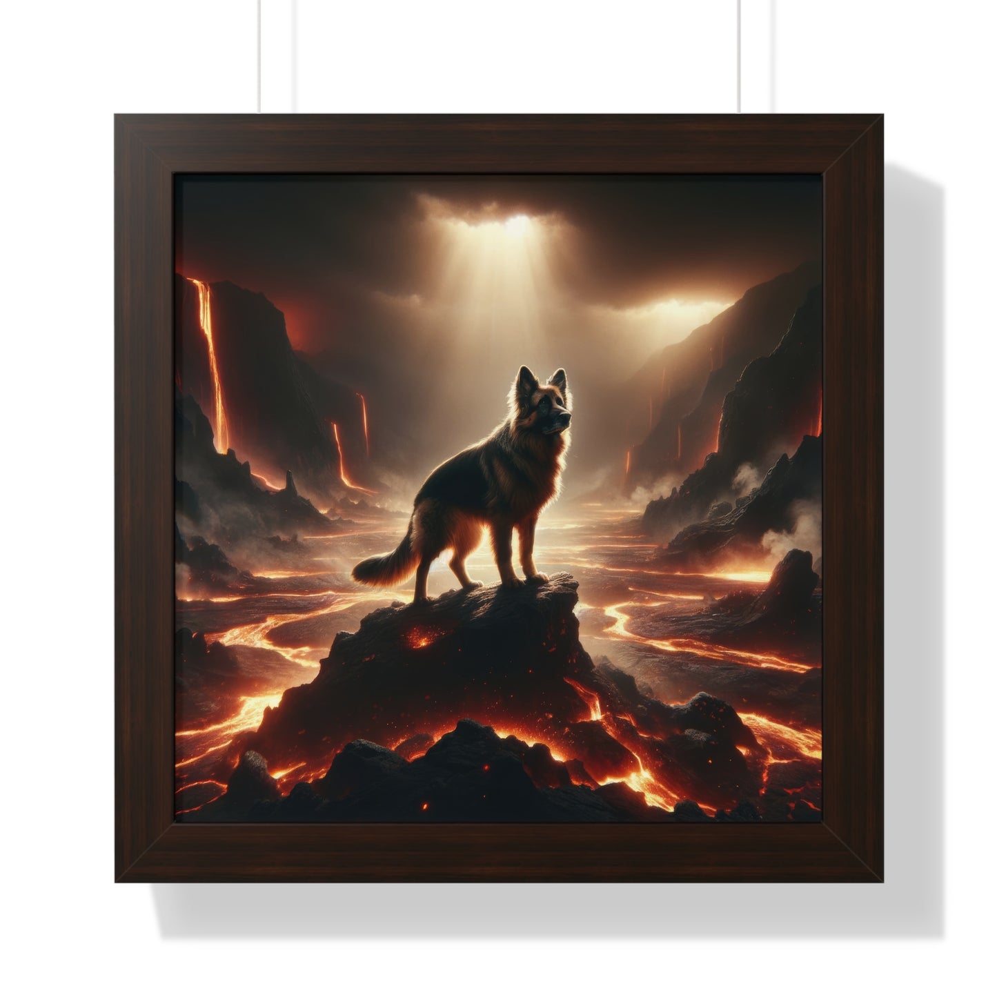 Concept art German Shepherd Framed Poster Painting 16x16