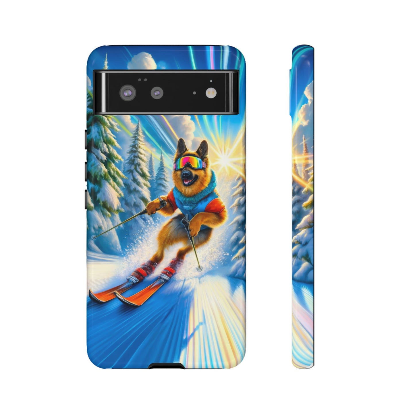 German Shepherd Skiing Phone Case