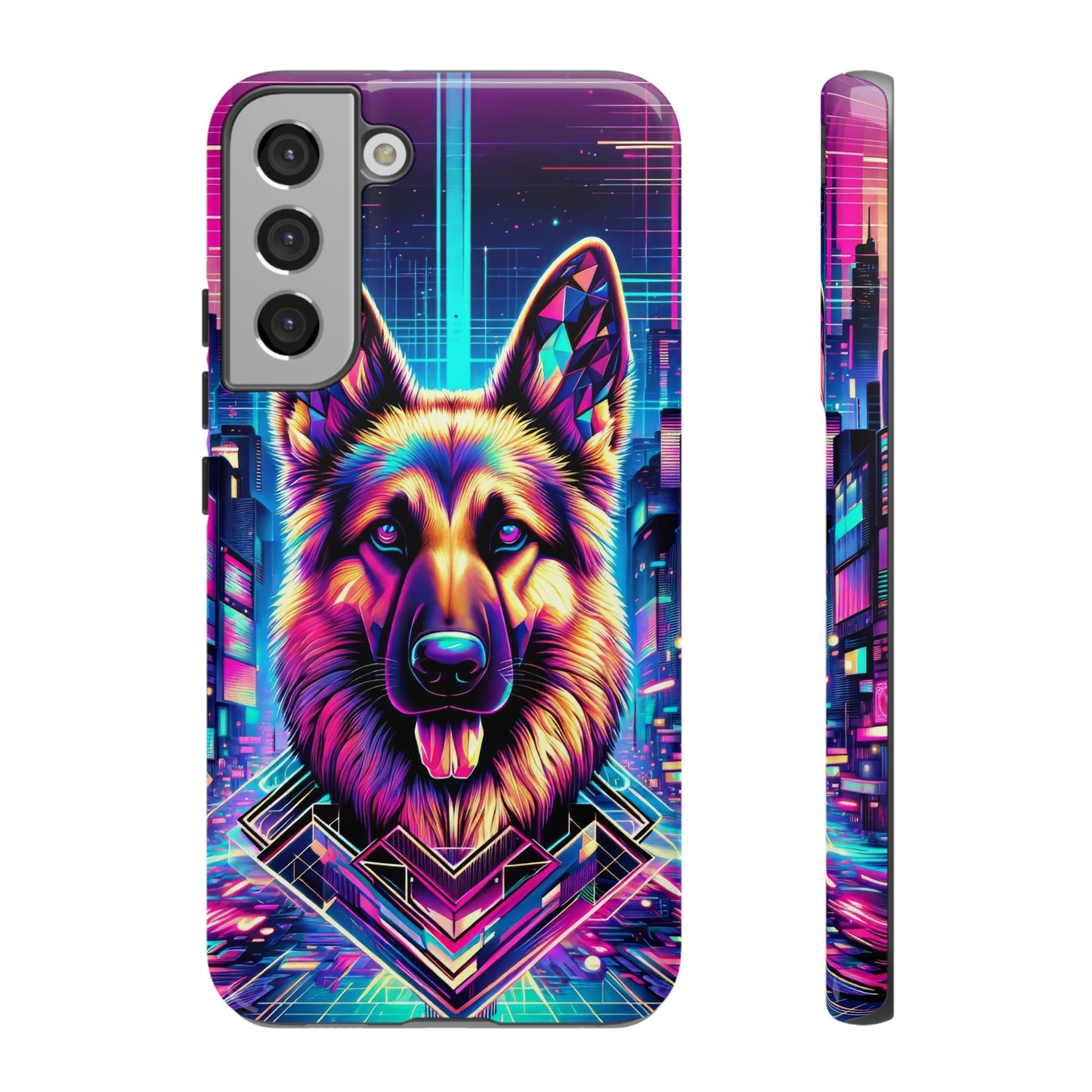 Glitch art German Shepherd Phone Case