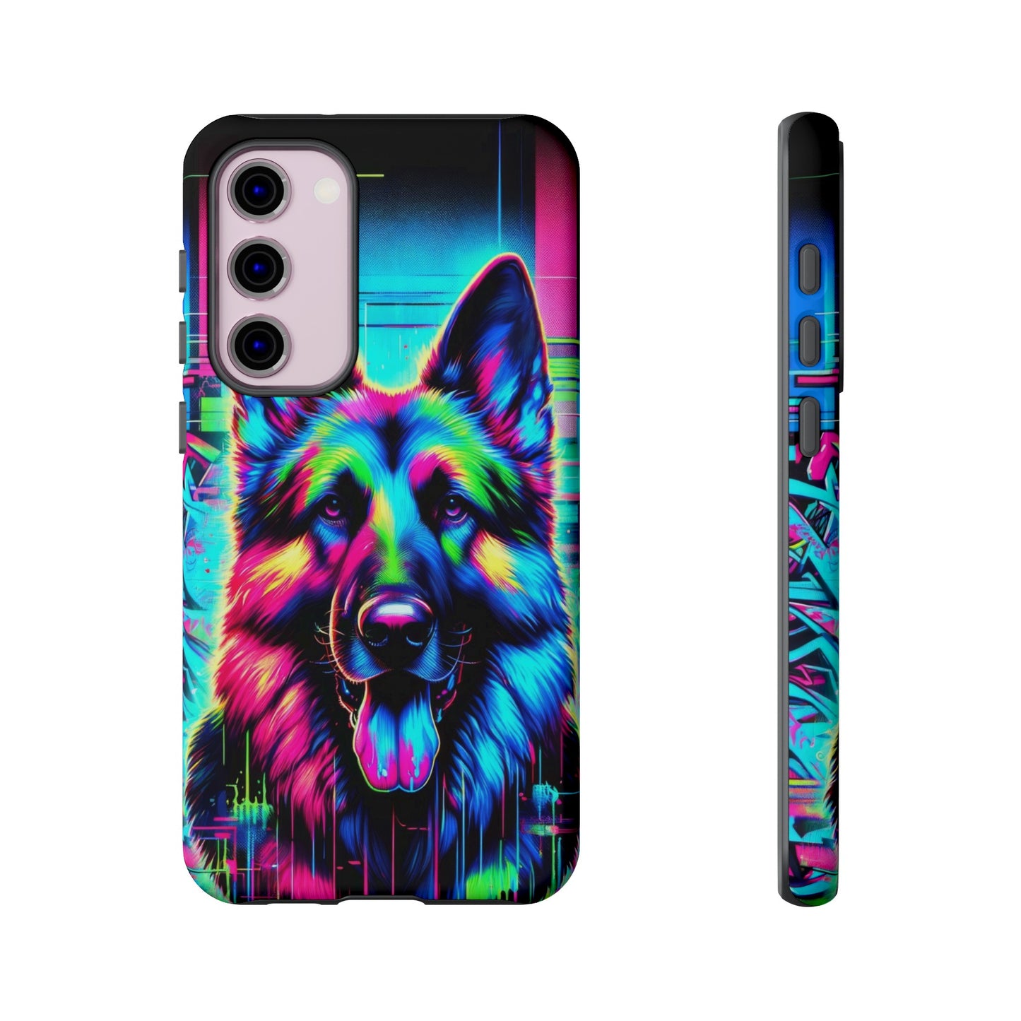 Neon graffiti German Shepherd Phone Case