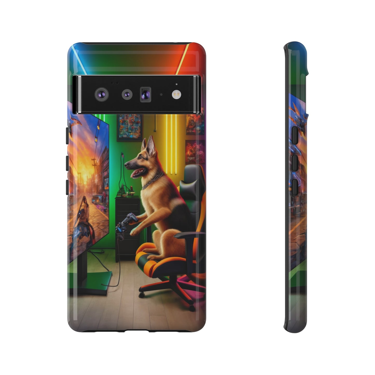 German Shepherd Playing Video Games Phone Case