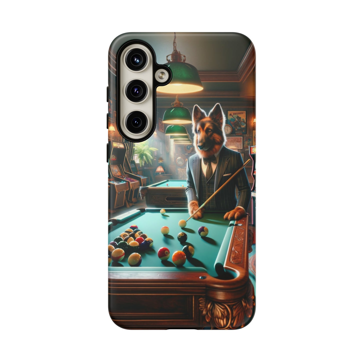 German Shepherd Playing Pool Phone Case