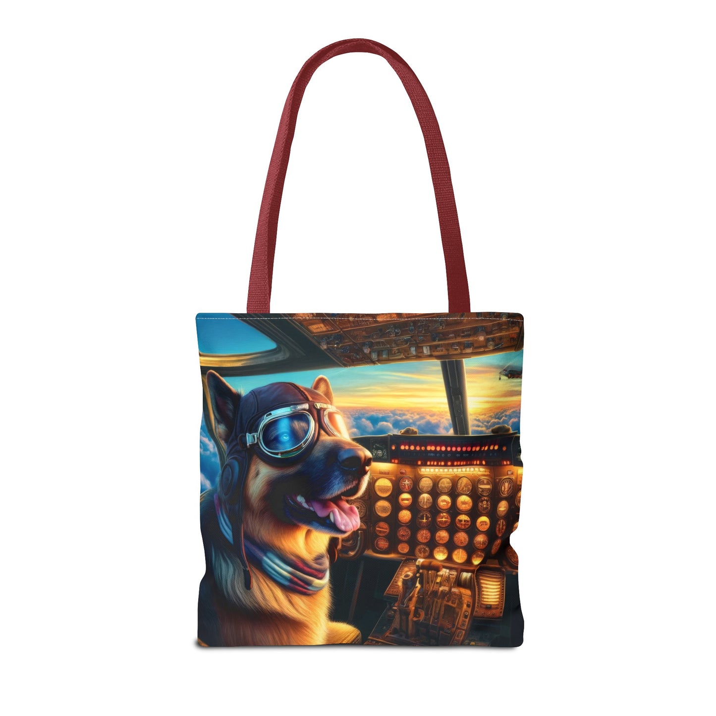 German Shepherd Flying an Airplane Tote Bag