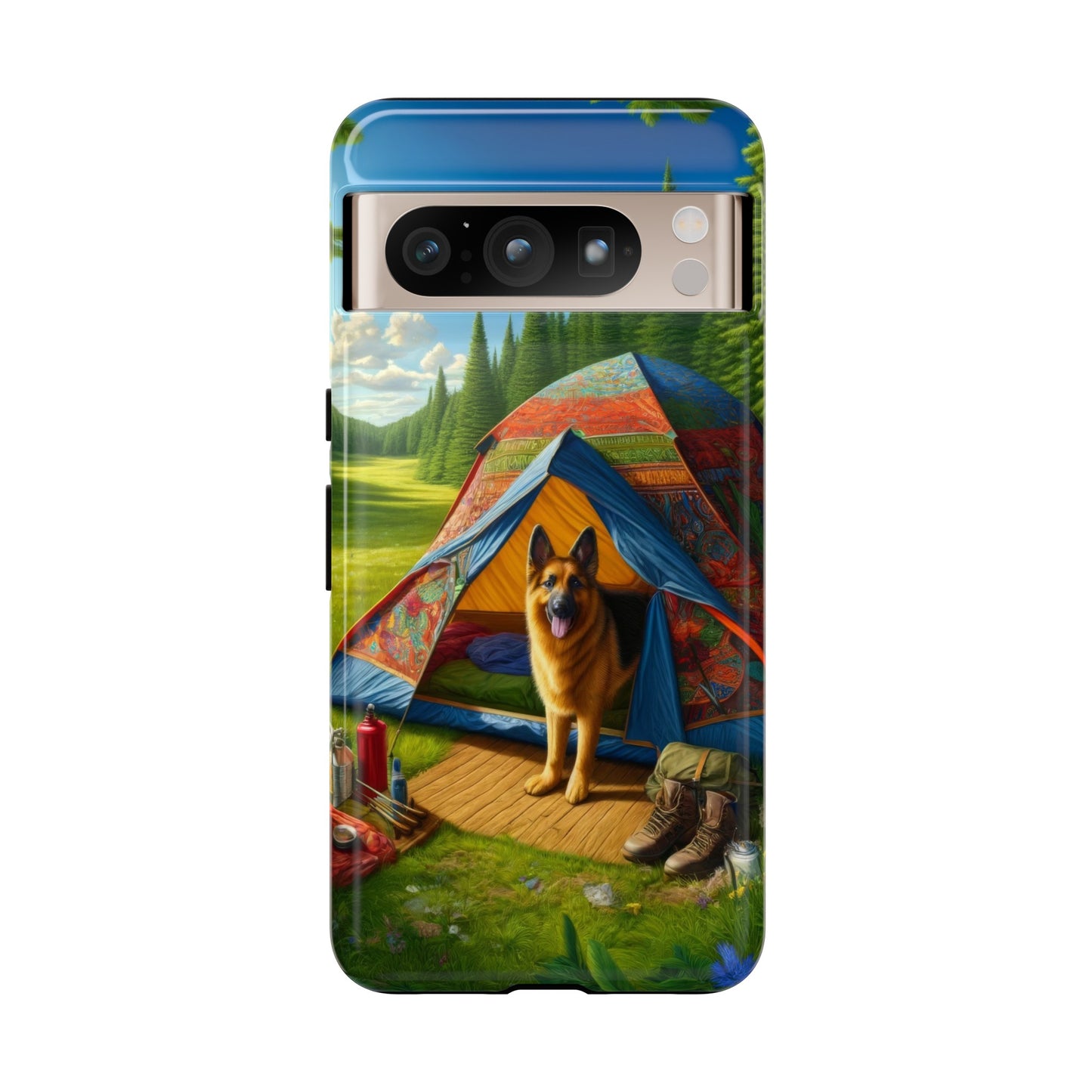 German Shepherd Camping  Phone Case