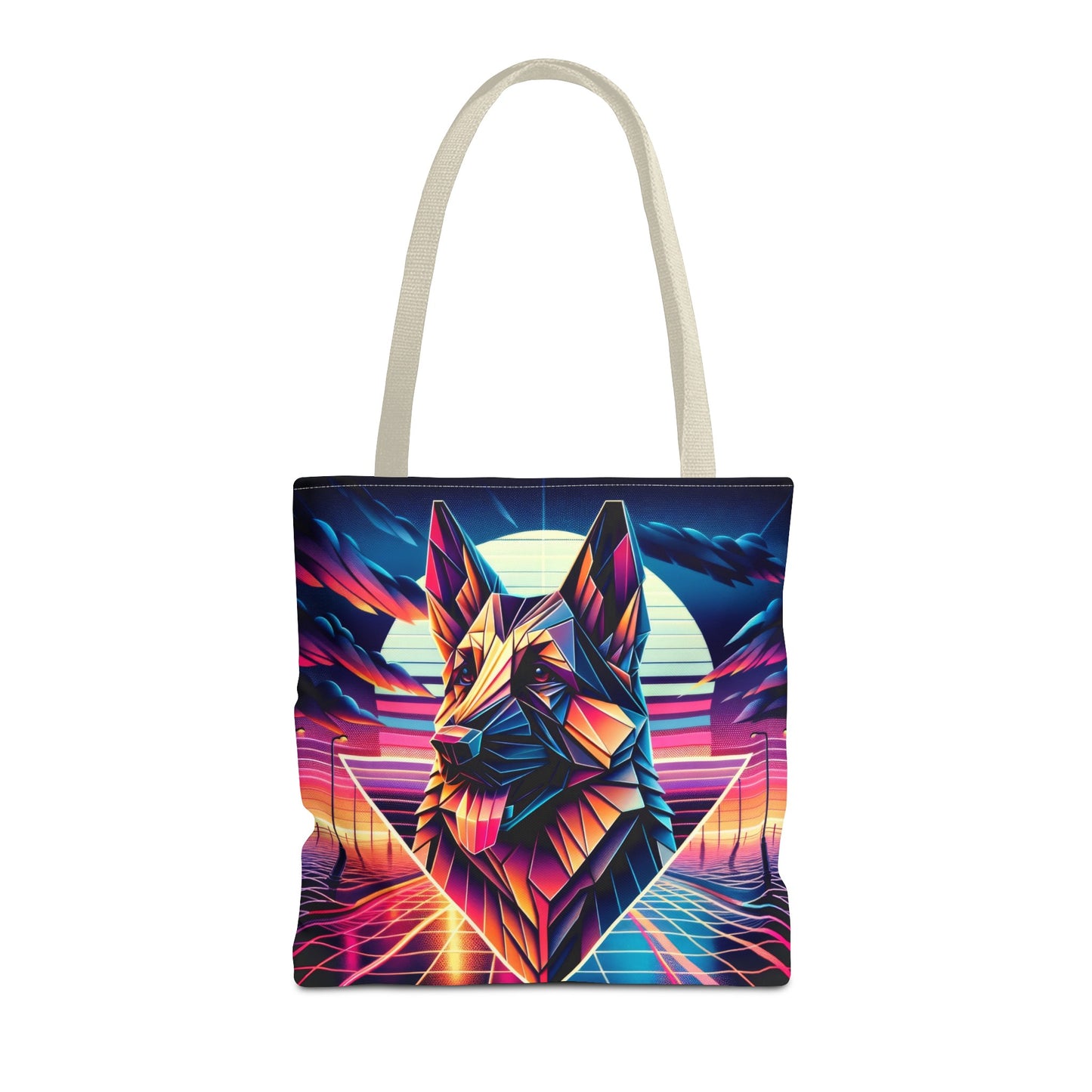 Origami and polyart German Shepherd Tote Bag