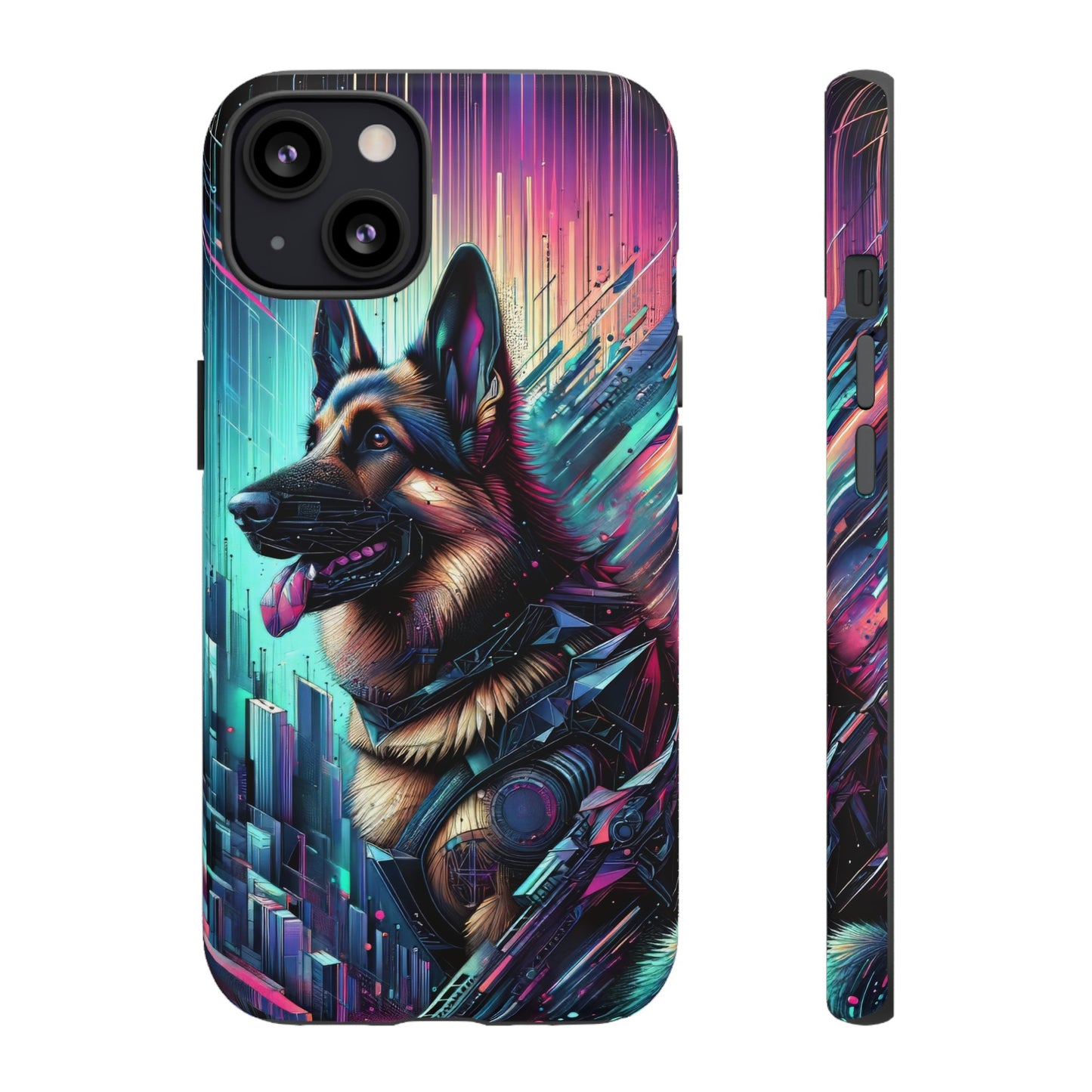 Futurism and gothic German Shepherd Phone Case