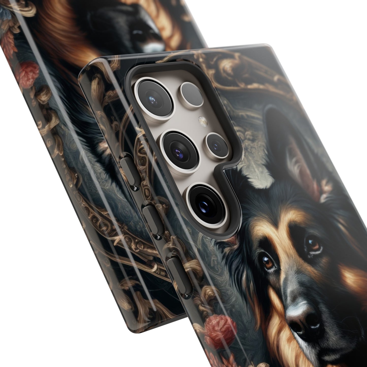 Gothic, high angle German Shepherd Phone Case