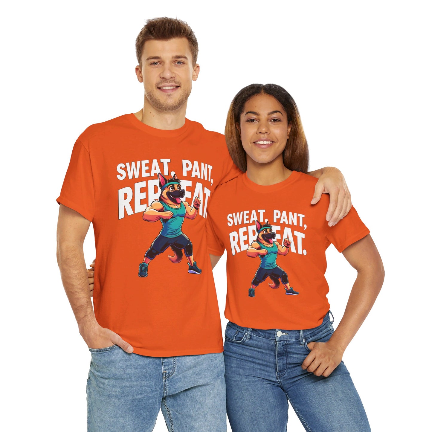 Sweat, Pant, Repeat T-Shirt (13 colors) (German Shepherd)