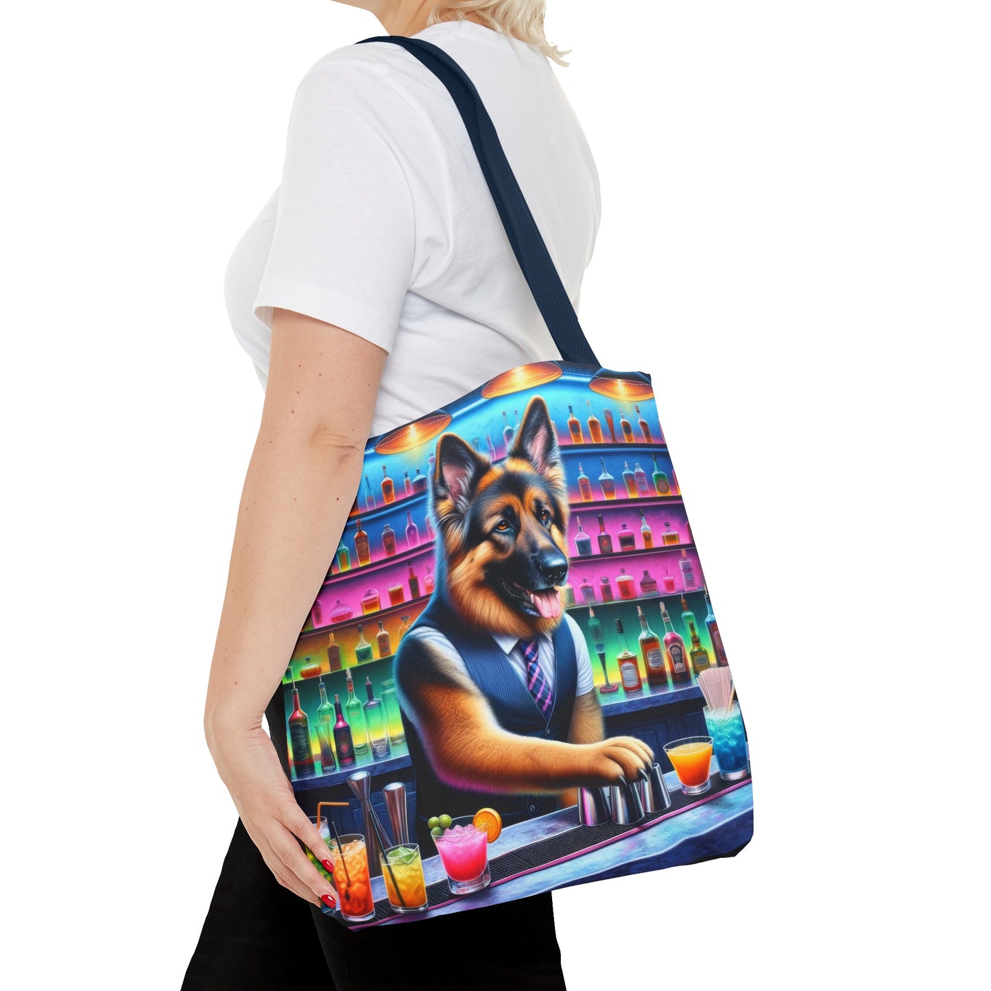 German Shepherd Tending a Bar Tote Bag