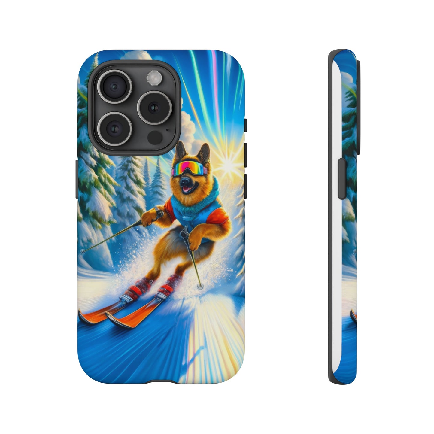 German Shepherd Skiing Phone Case