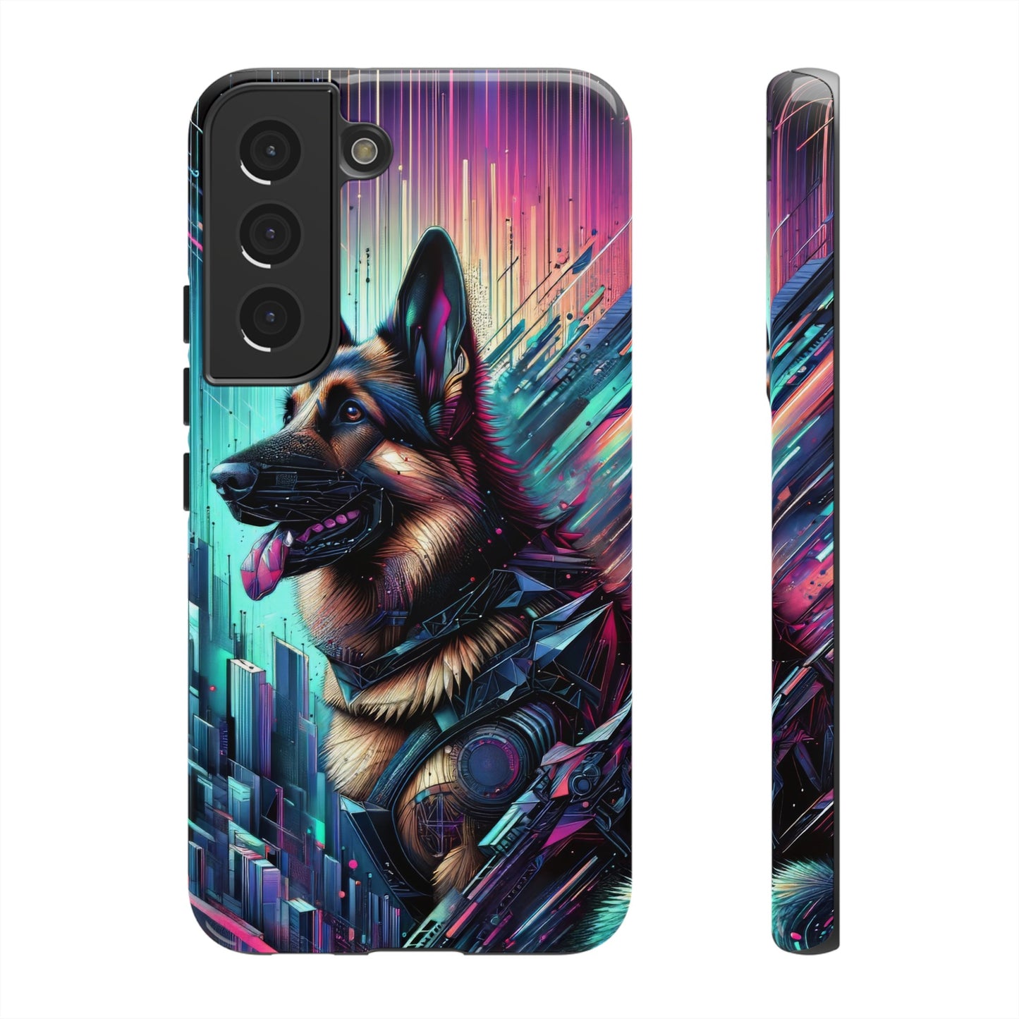 Futurism and gothic German Shepherd Phone Case