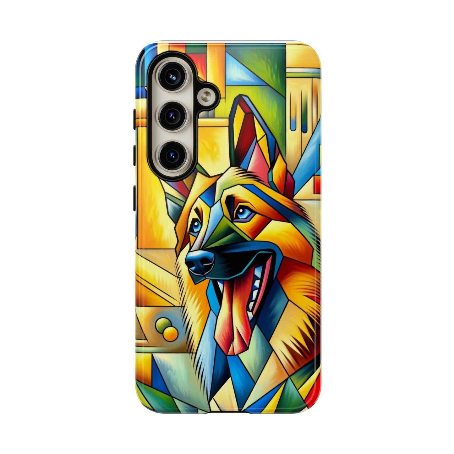 German Shepherd in Cubism Tough Phone Case