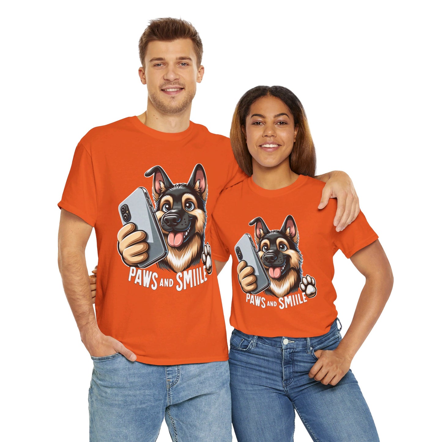 Paws and Smile T-Shirt (13 colors) (German Shepherd)