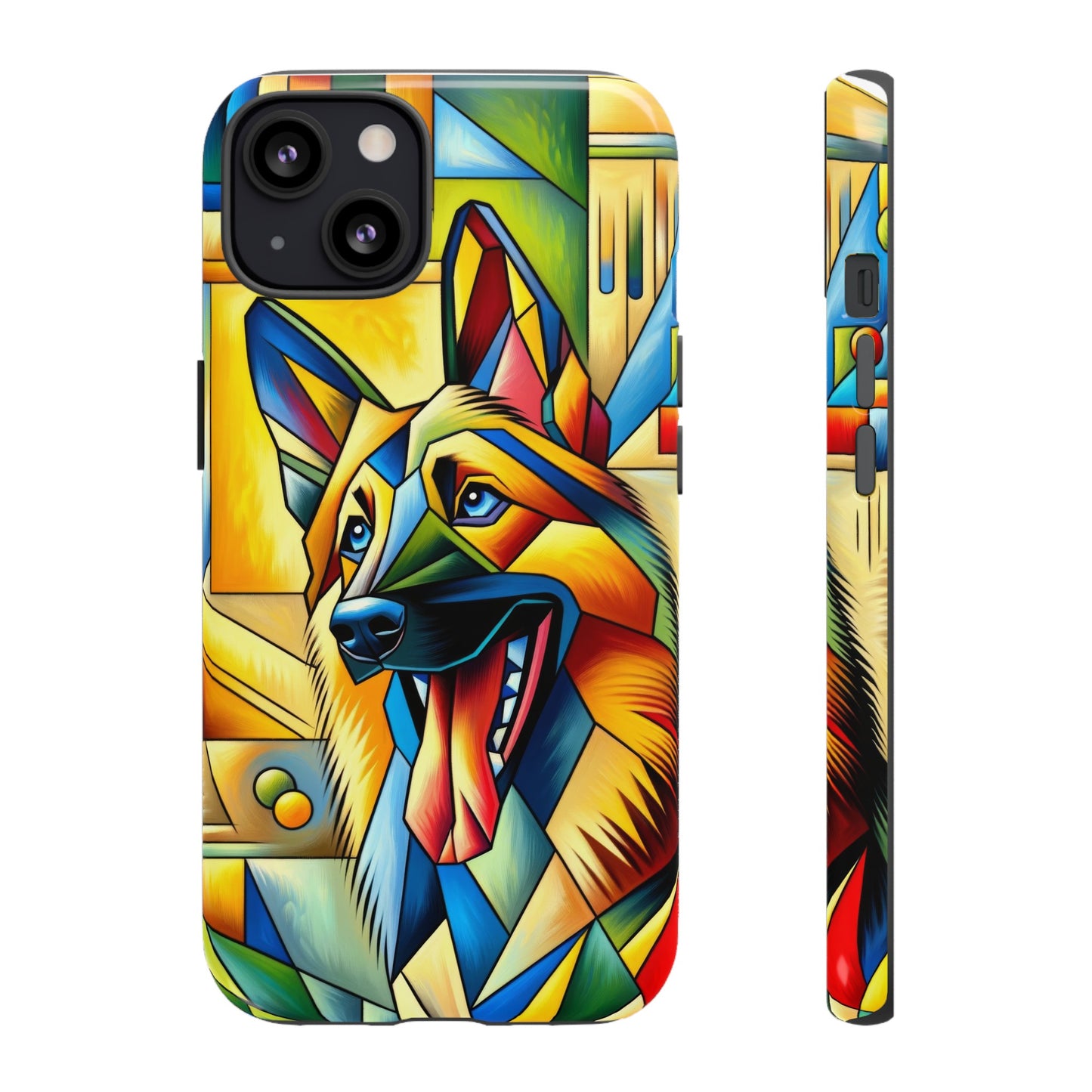 German Shepherd in Cubism Tough Phone Case