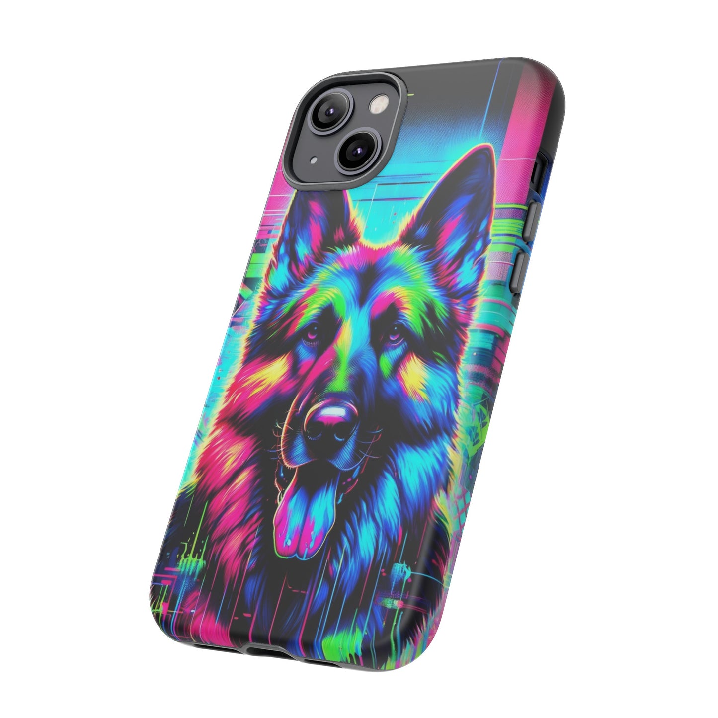 Neon graffiti German Shepherd Phone Case