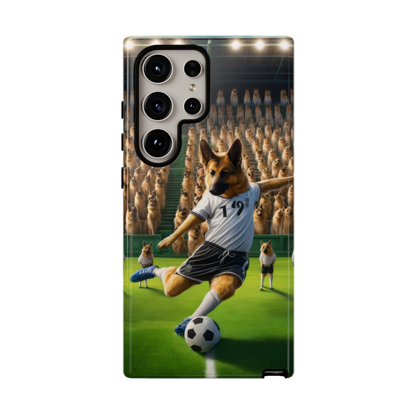 German Shepherd Playing Soccer Tough Phone Case