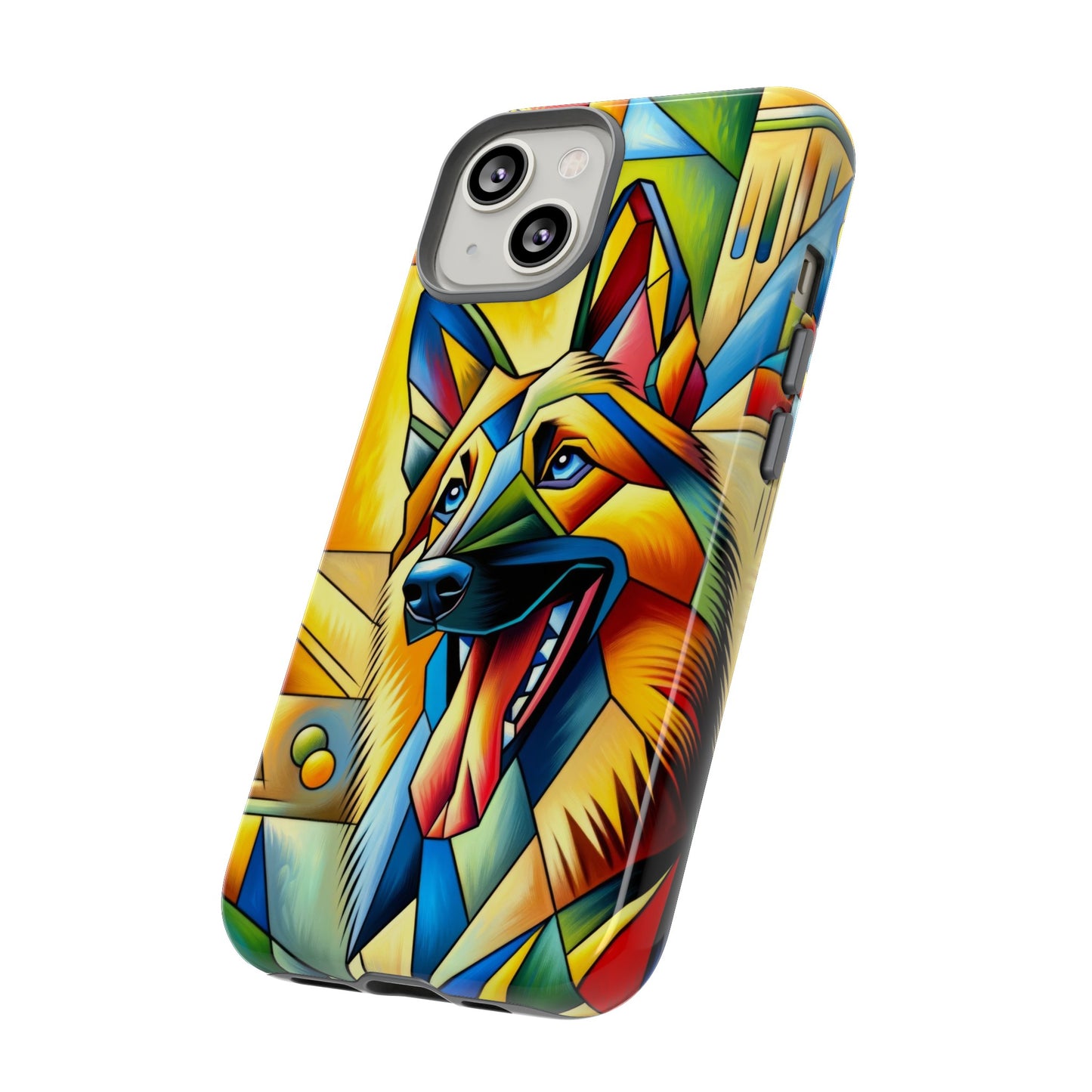 German Shepherd in Cubism Tough Phone Case