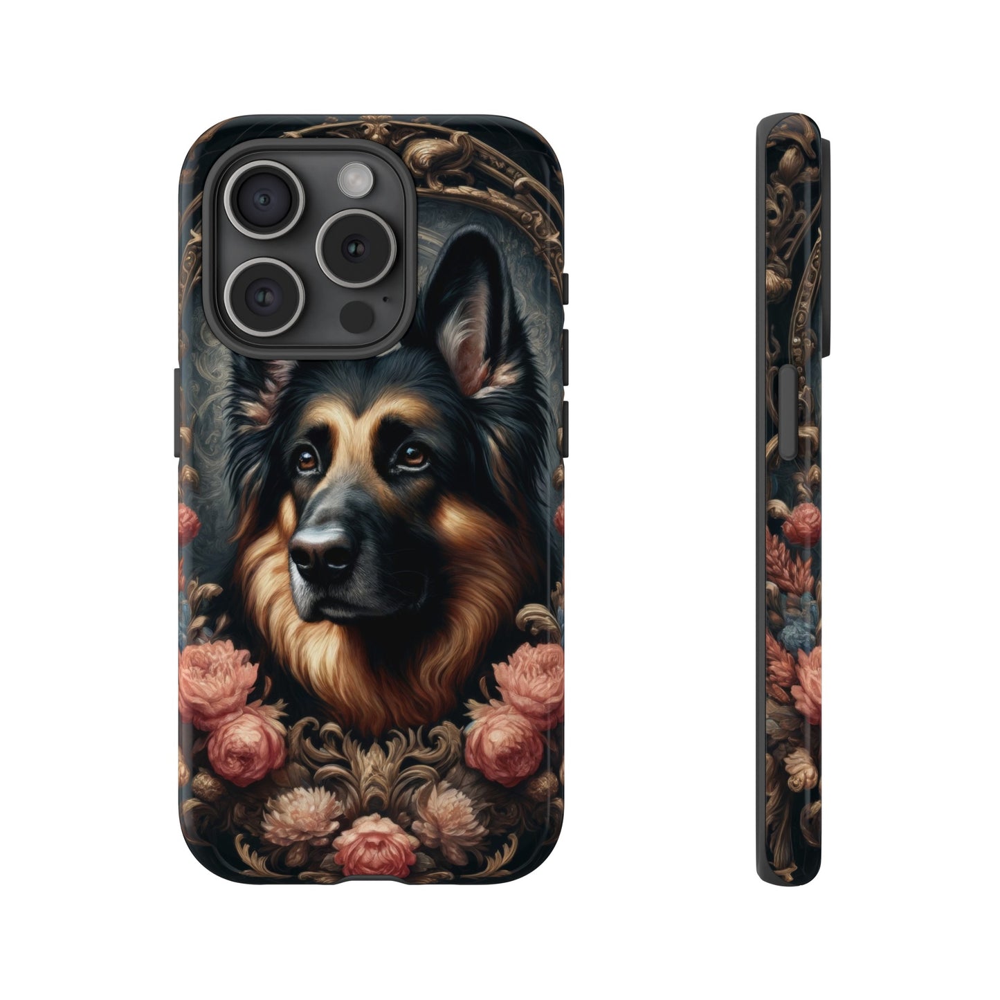 Gothic, high angle German Shepherd Phone Case