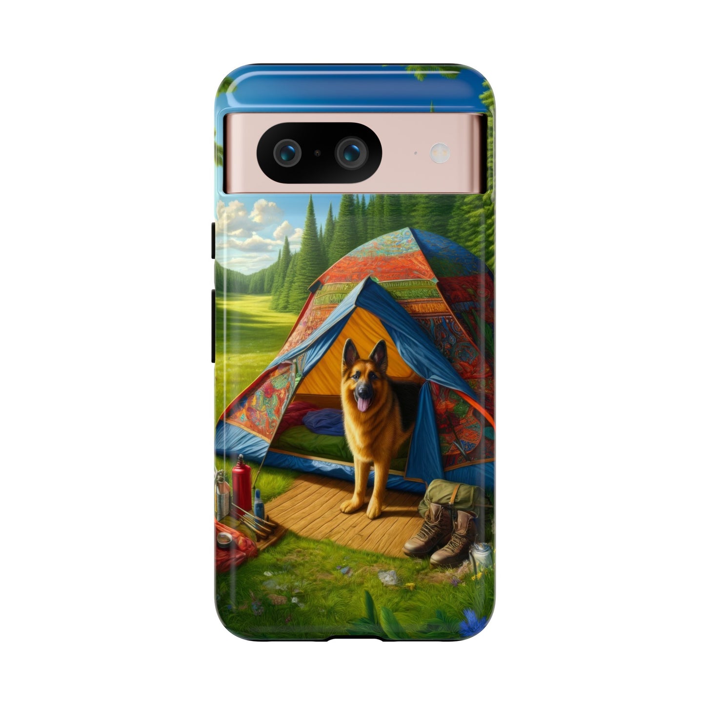 German Shepherd Camping  Phone Case