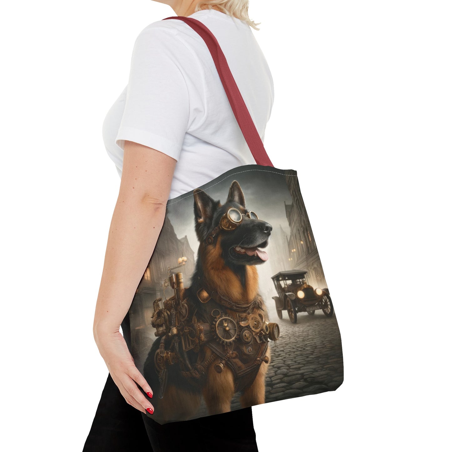 Realism and steampunk German Shepherd Tote Bag