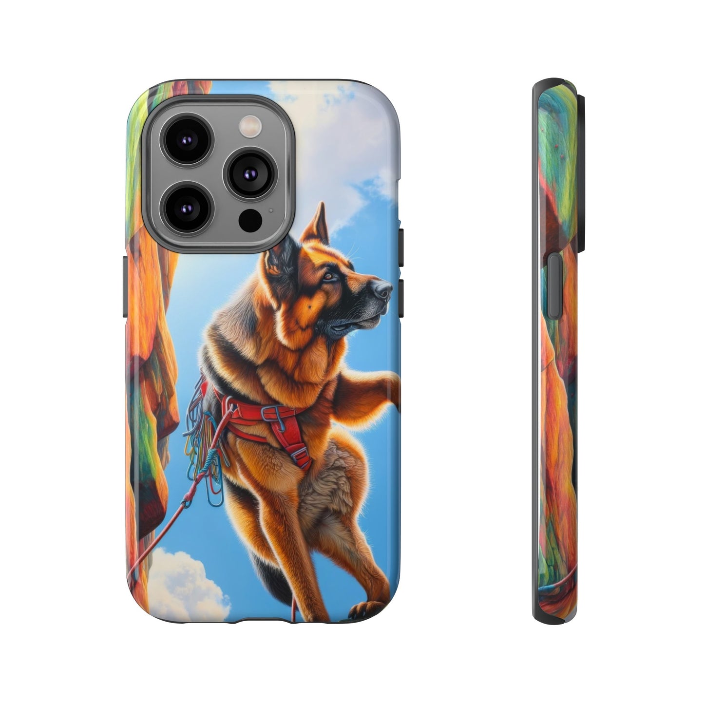 German Shepherd Rock climbing Phone Case