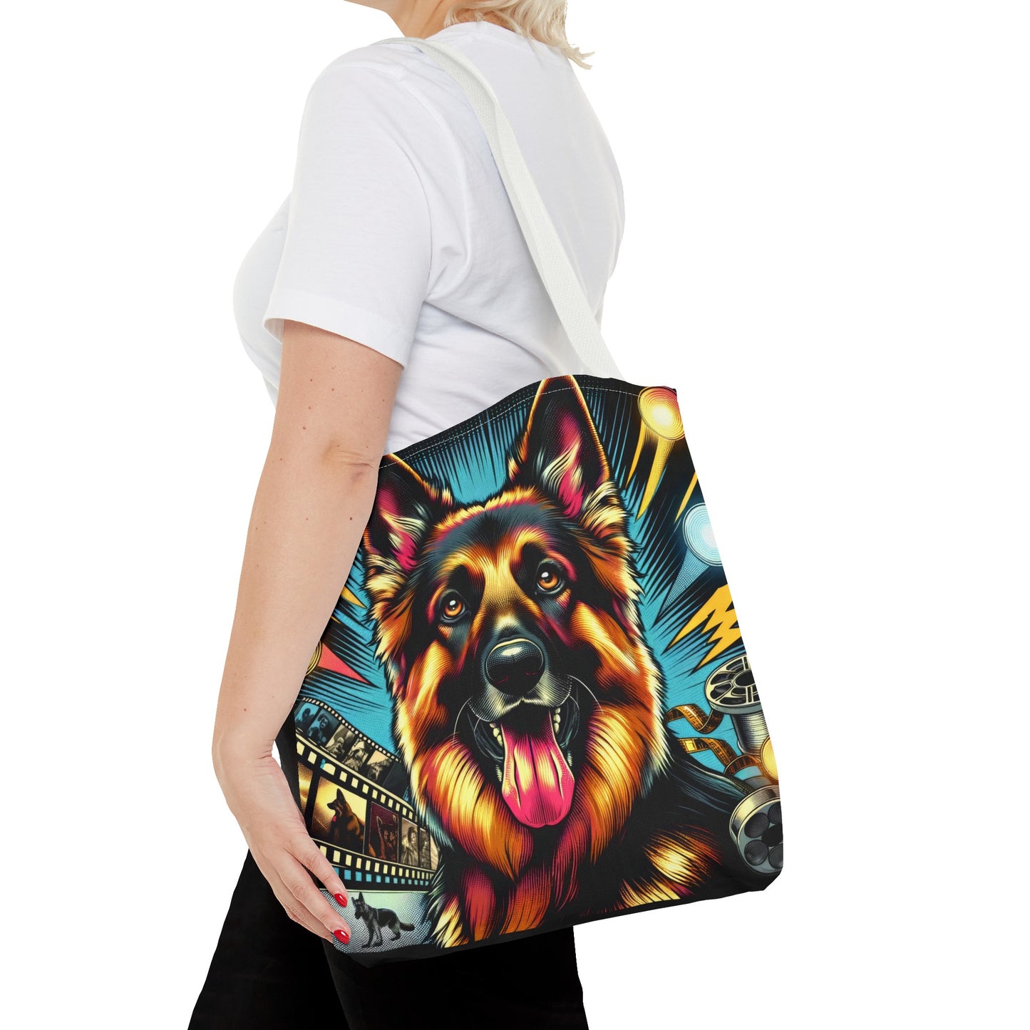 Comic book style German Shepherd Tote Bag