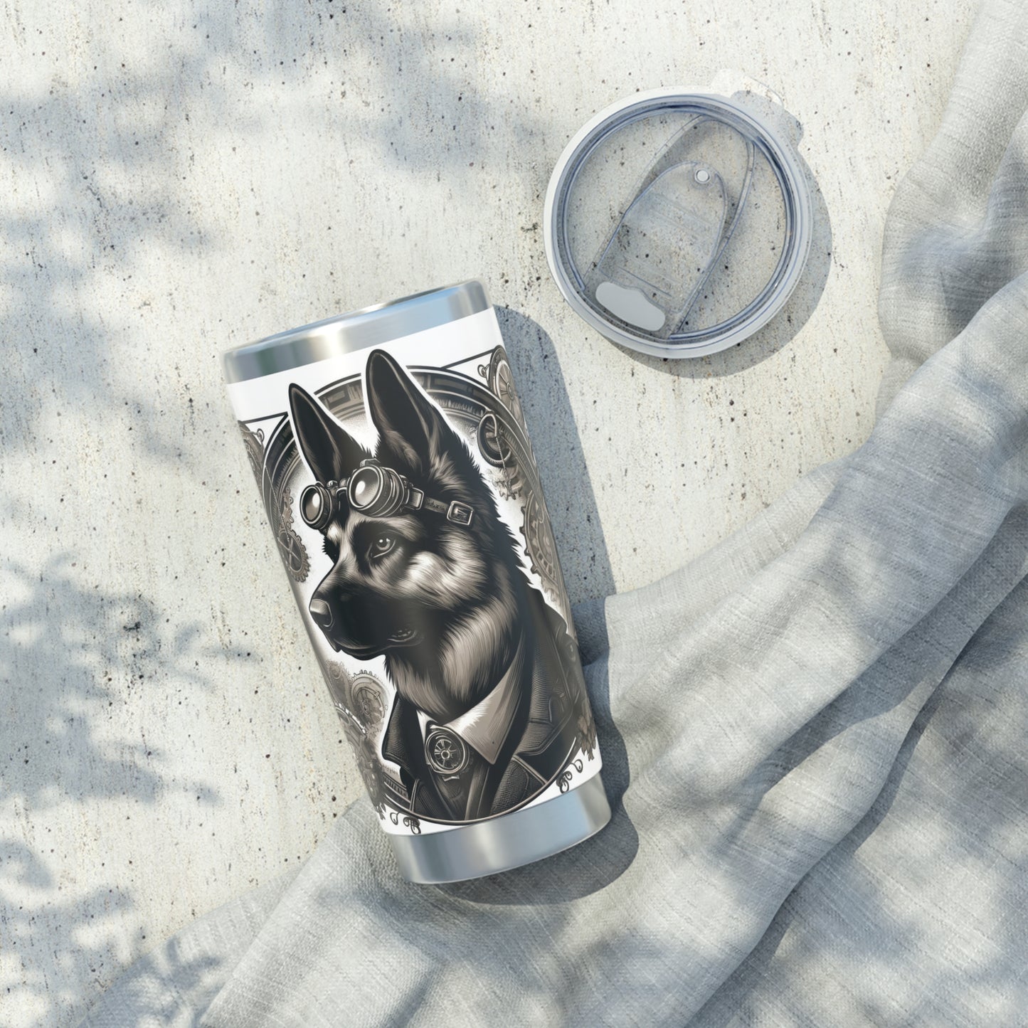 Steampunk V2 German Shepherd 20oz Tumbler