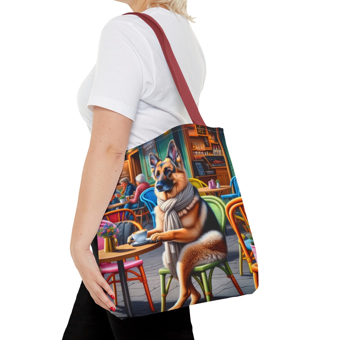 German Shepherd Drinking Tote Bag