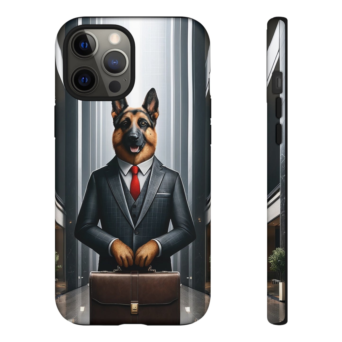 German Shepherd Wearing a Business Suit Phone Case