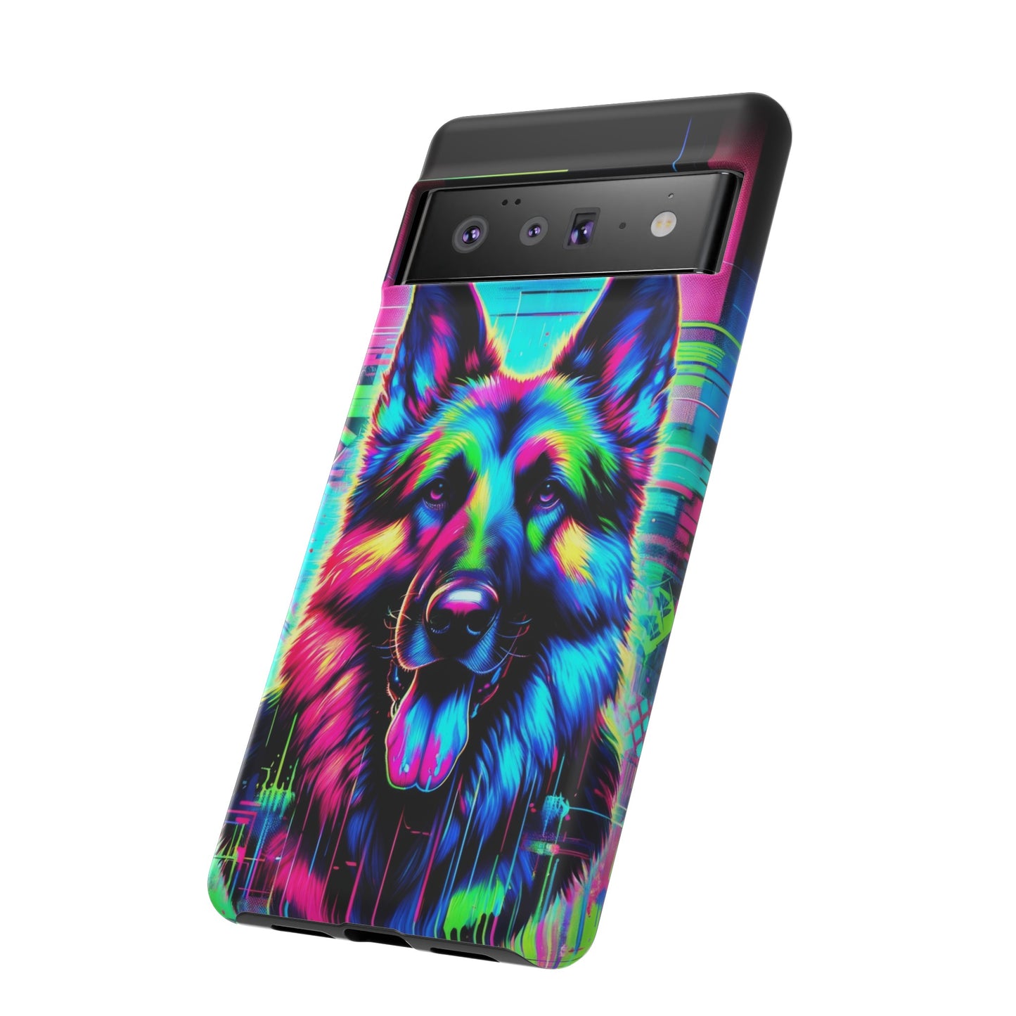 Neon graffiti German Shepherd Phone Case