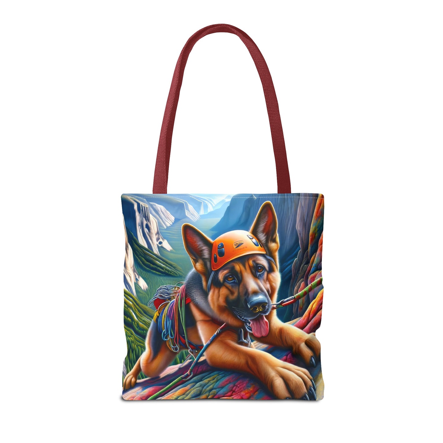 German Shepherd Rock Climbing Tote Bag