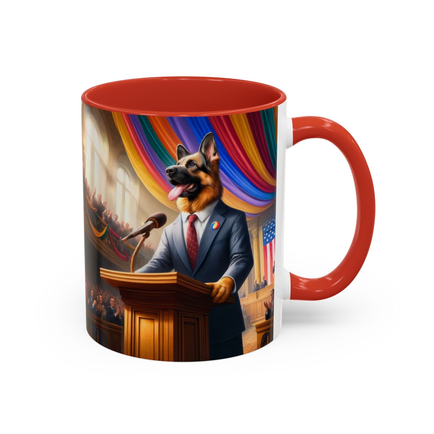 German Shepherd Giving a Speech Coffee Mug