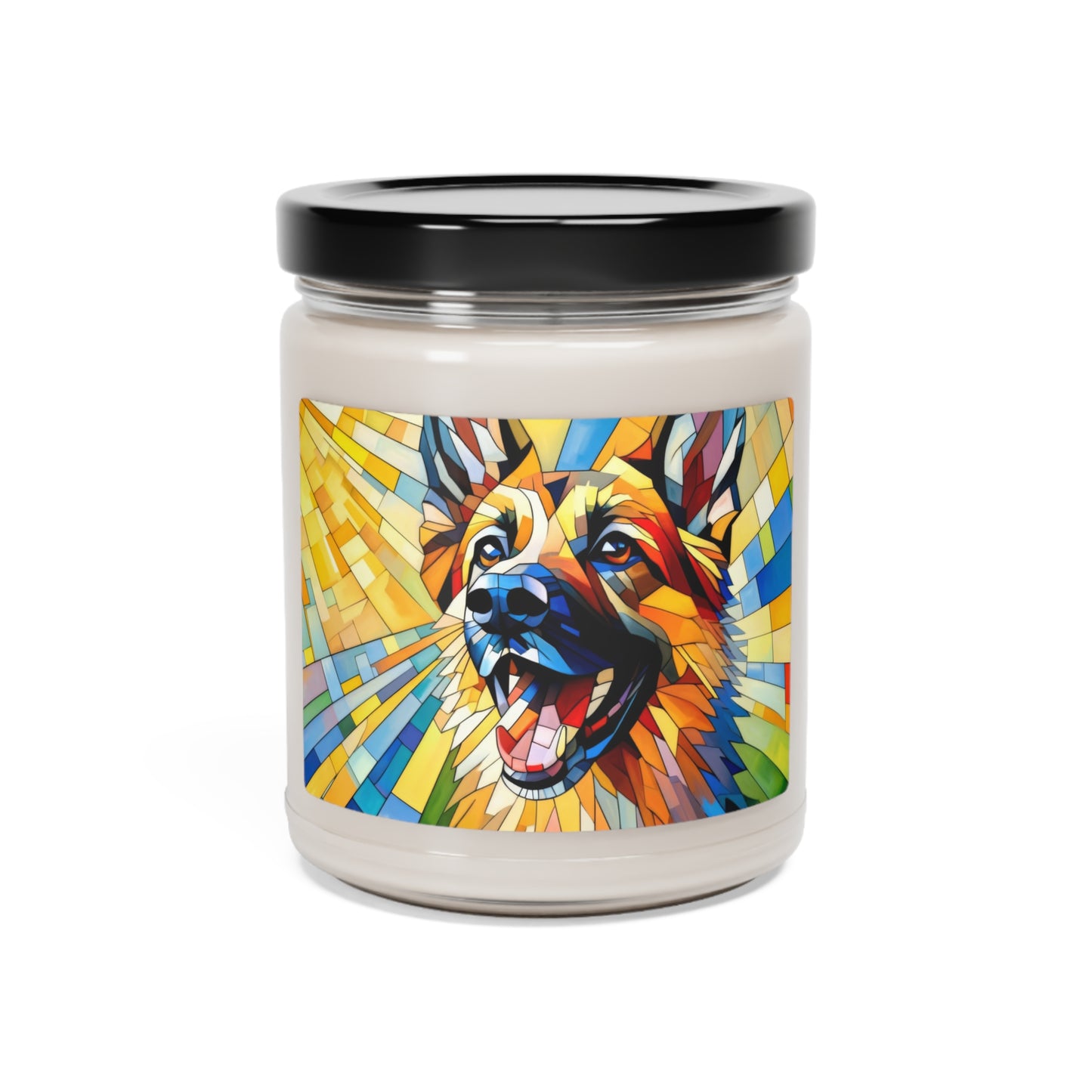 German Shepherd in Cubism Scented Soy Candle, 9oz