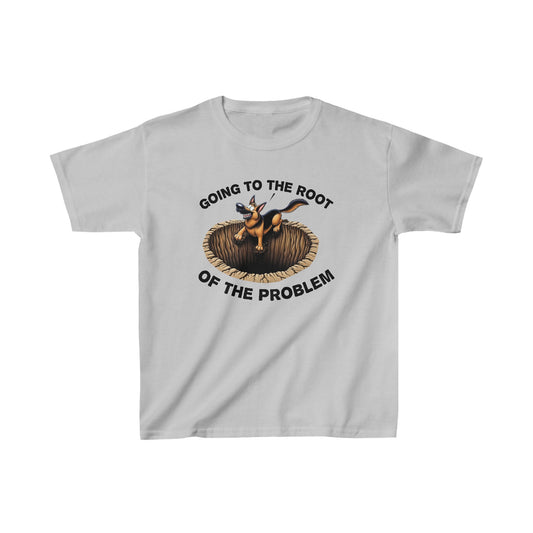 Going to the Root of the Problem. Kids Size T-Shirt (Multi colors) (German Shepherd)