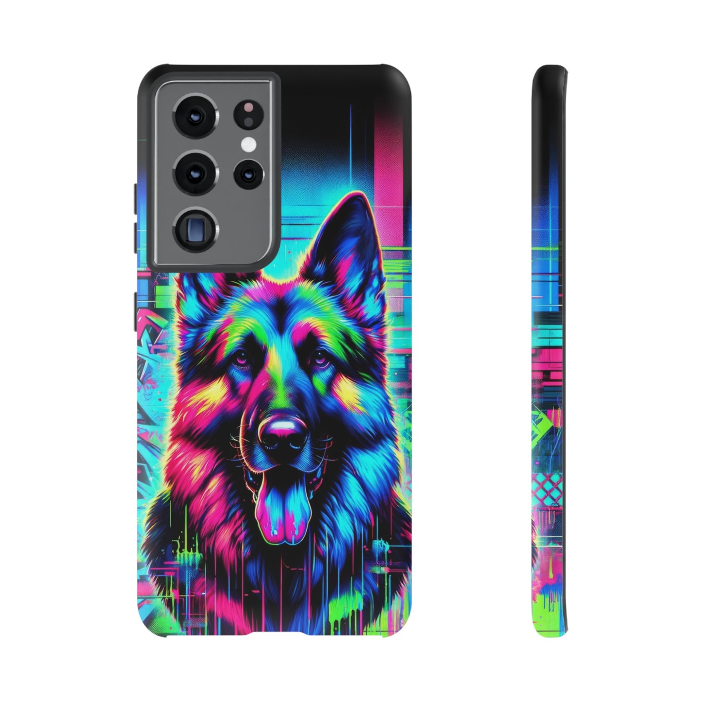 Neon graffiti German Shepherd Phone Case