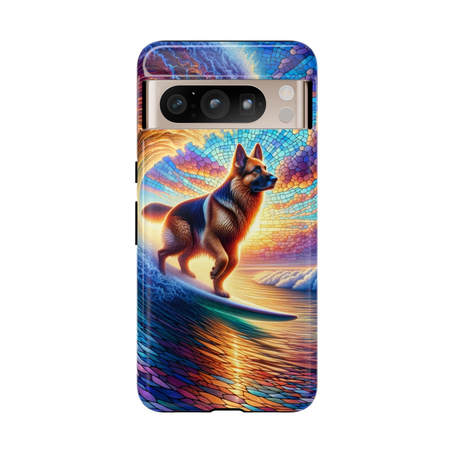 German Shepherd Surfing Phone Case