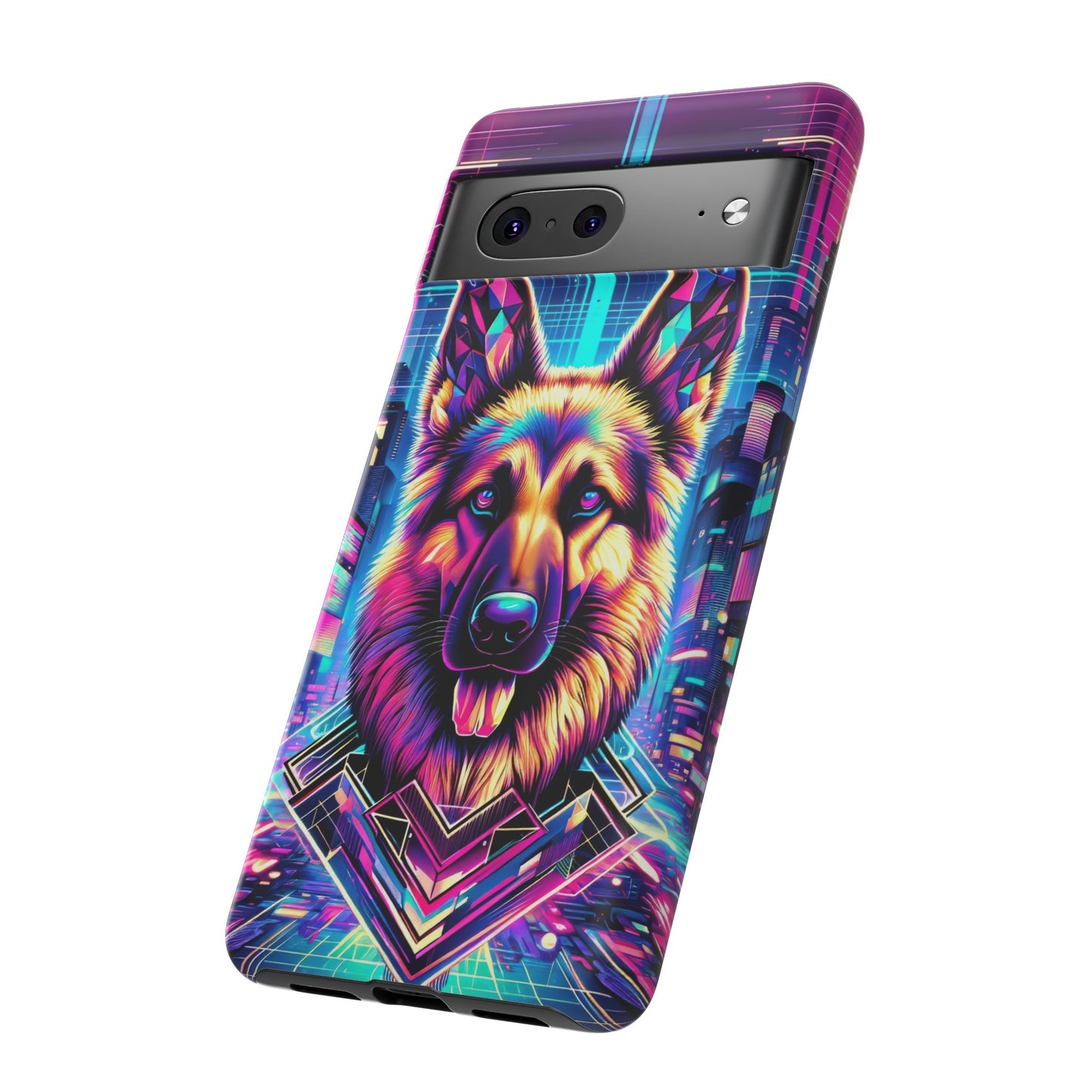 Glitch art German Shepherd Phone Case