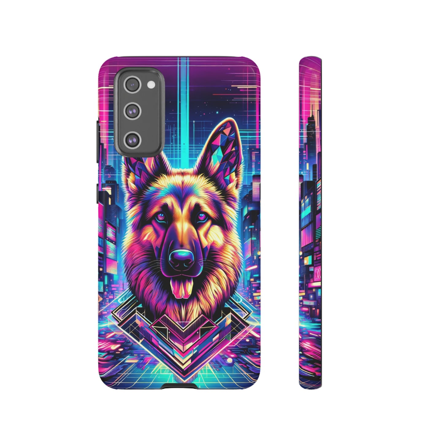 Glitch art German Shepherd Phone Case