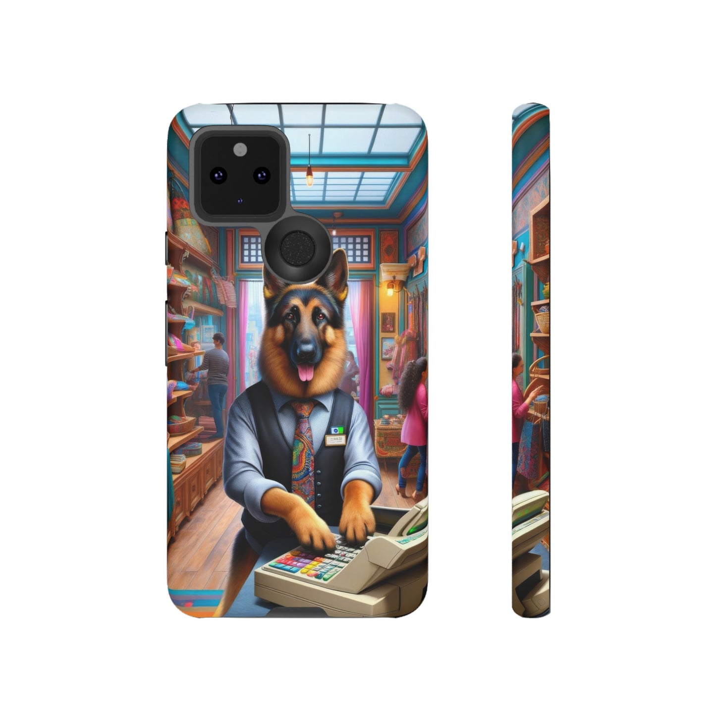 German Shepherd Operating a Cash Register Phone Case