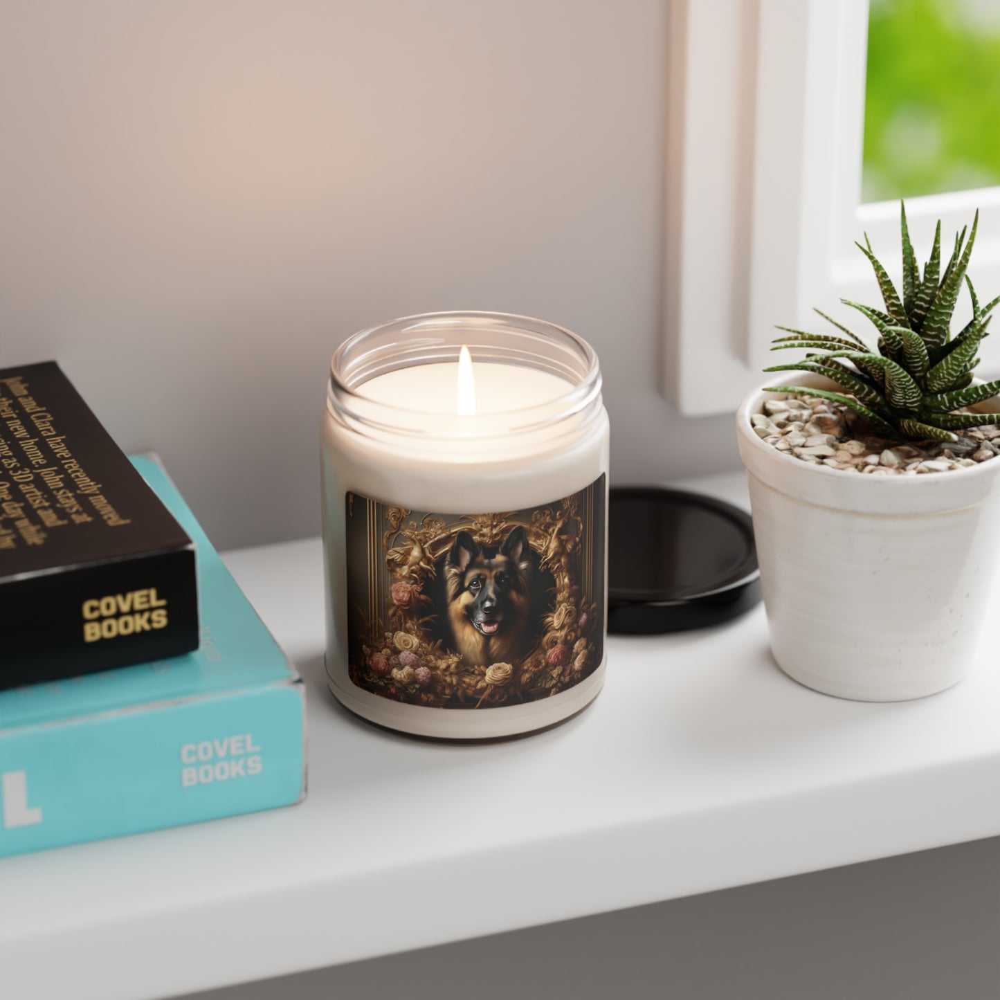 Baroque-inspired German Shepherd Scented Soy Candle, 9oz