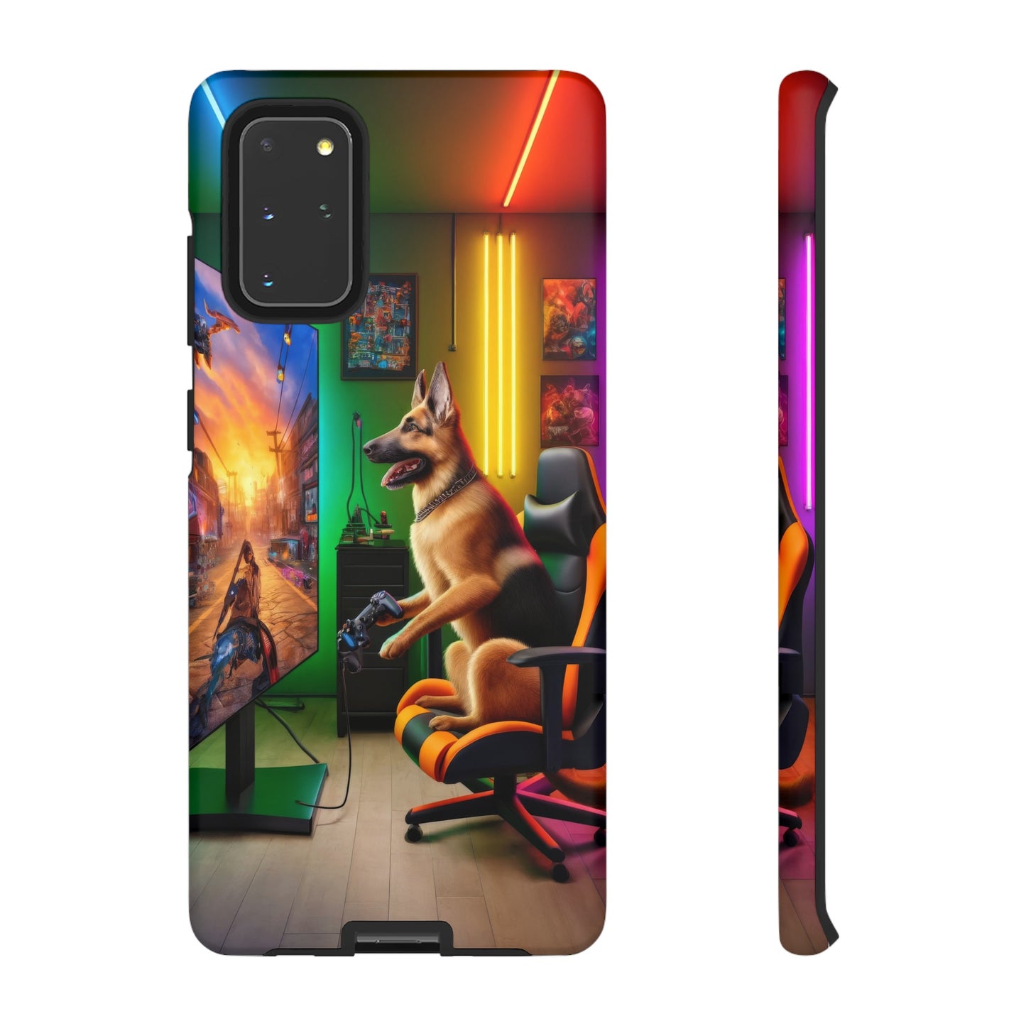 German Shepherd Playing Video Games Phone Case