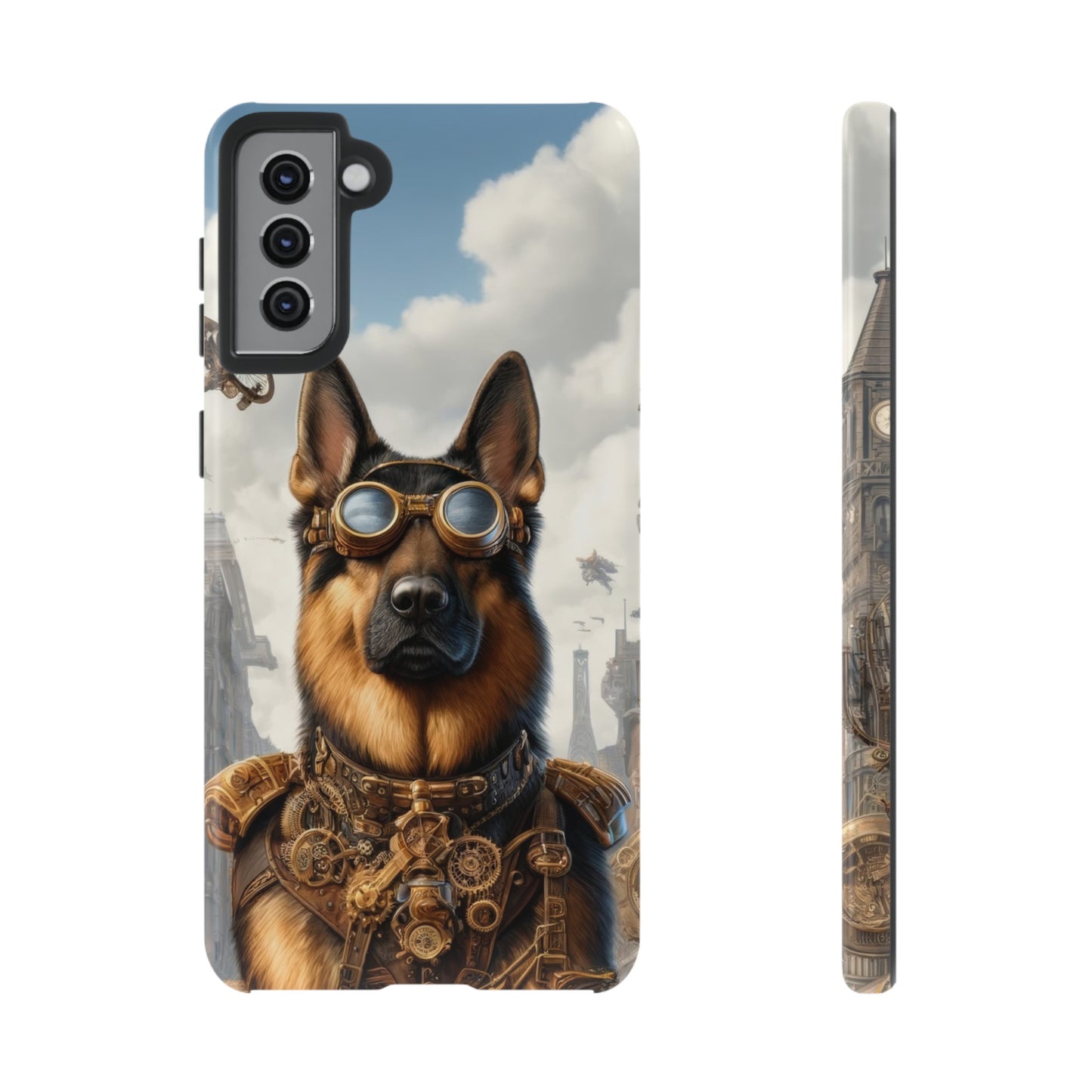 Realism and steampunk German Shepherd Phone Case