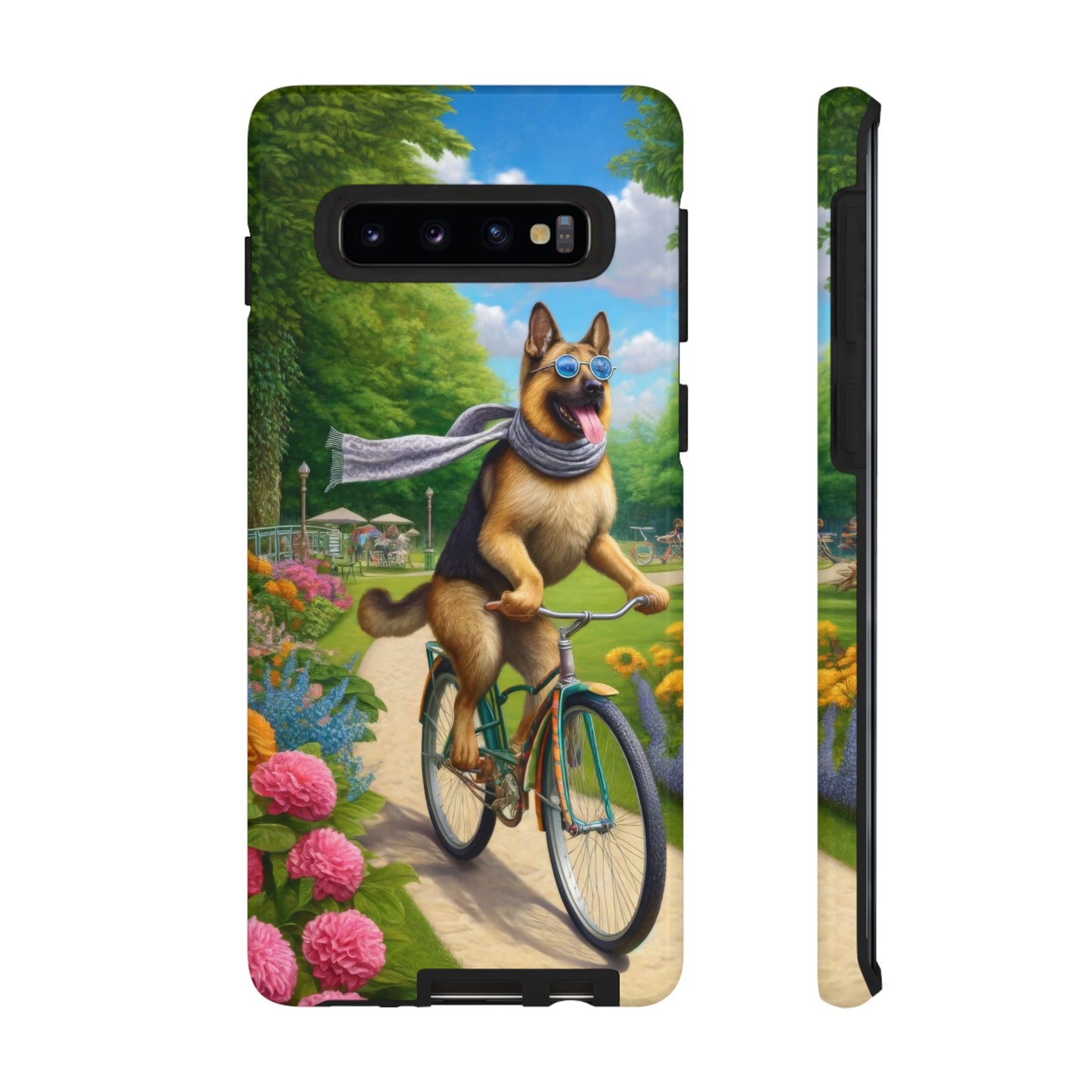 German Shepherd Riding a Bicycle Phone Case