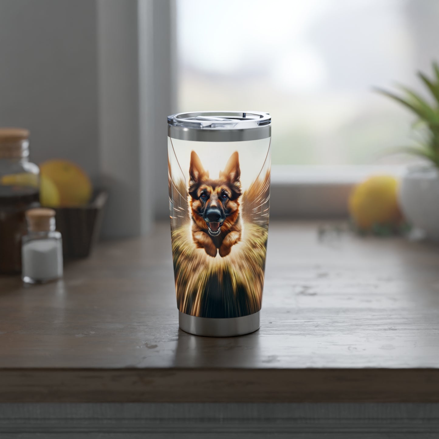 Motion blur German Shepherd 20oz Tumbler