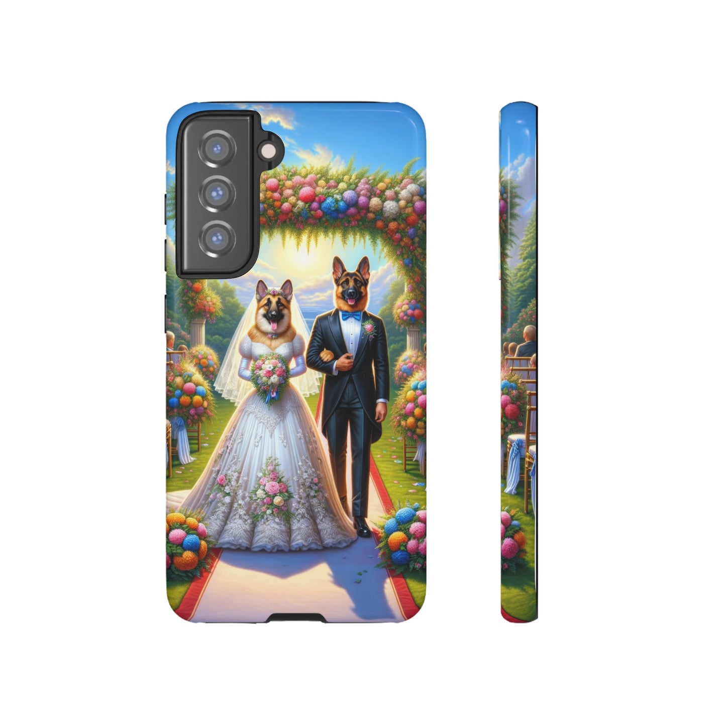 German Shepherds getting Married  Phone Case